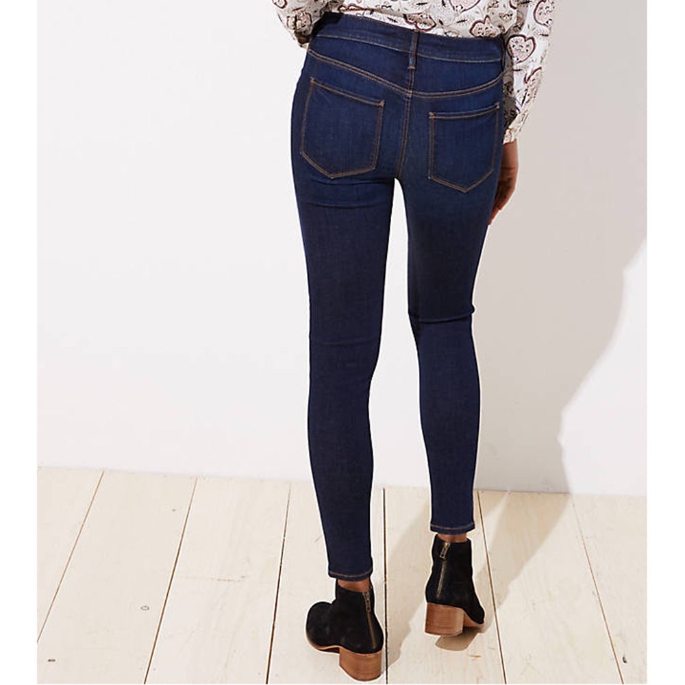 ✨HP NWT LOFT Denim Legging Jeans Vivid Dark Indigo - Picture 3 of 8